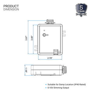 Power Pack 0-10V Wireless Dimming Module,120-277V, 10A Build-in Relay