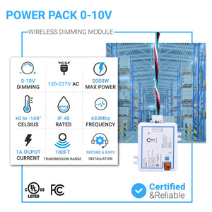 Power Pack 0-10V Wireless Dimming Module,120-277V, 10A Build-in Relay