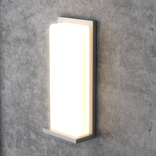 20W Modern LED Wall Sconce Light, 1100 Lumens, Painted Silver Finish, Rectangle Shape