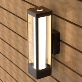 LED Outdoor Wall Light, 12W, 680 Lumens,120 Volt, Dimmable, Matte Black Finish, Wet Location