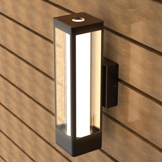 LED Outdoor Wall Light, 12W, 680 Lumens,120 Volt, Dimmable, Matte Black Finish, Wet Location