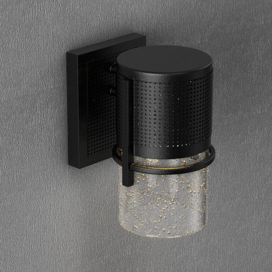LED Outdoor Wall Sconce Light, 9W, 5000K (Daylight White), 500 LM, Dimmable, Textured Black Finish