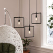 Load image into Gallery viewer, Square Pendant Lighting - Matte Black Pendant Light Fixture E26 Base, UL Listed for Dry Location