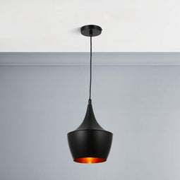 Matte Black Pendant Lighting, Gourd style, E26 Base, Steel Body, UL Listed