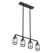 Load image into Gallery viewer, Linear Pendant Lighting Modern, 4-Lights with Clear Glass Shades, E26 Base, for Damp Location, UL Listed, Matte Black Finish