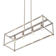 Load image into Gallery viewer, 4-Lights Linear Chandelier Light, Open Frame Rectangle Chandeliers For Damp Location, E26 Base, UL Listed, 3 Years Warranty