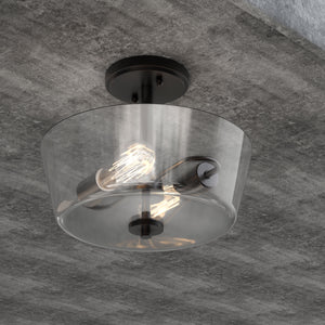 2-Lights, Round, Semi Flush Mount Lights - Stylish Ceiling Light, UL Listed for Damp Location, E26 Base, 3 Years Warranty