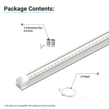 Load image into Gallery viewer, T8 4ft LED Tube 22w V Shape Integrated Dual Row, 80W Equivalent, 5000K clear, Linkable LED Shop Light