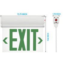 Load image into Gallery viewer, 3 Watt Edge Lit Green LED Exit Sign With Surface Mount, 90 min Backup Battery