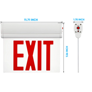 3W Emergency Edge Lit Red LED Exit Sign, Surface Mount, UL,CUL Listed, 90 min Battery Backup, Residential Emergency Light