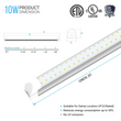 Load image into Gallery viewer, T8 2ft, 10 Watt LED Tube Integrated 2 Row Flat, 35W Equivalent, 1200 Lumens, 6500K Clear, AC 100-277V - LED Shop Lights