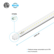 Load image into Gallery viewer, T8 8ft LED Tube/Bulb - 48W 6720 Lumens 5000K Clear, R17D Base, Double Ended Power - Ballast Bypass Fluorescent Replacement