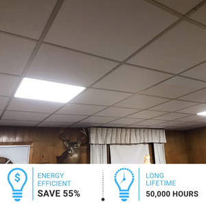 2x2 FT LED Backlit Flat Panel Light, 40W, 6500K Daylight, 5000 lumens, 0-10V Dimmable, LED Drop Ceiling Light (4-Pack)