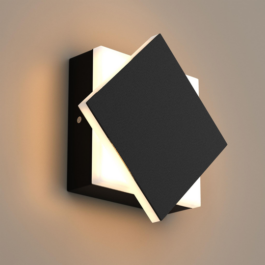 Modern Square Wall Sconce Light, 3000K, 9W, 338LM, Dimension: 6.7 x 2.1 x 6.7 Inch, Dimmable