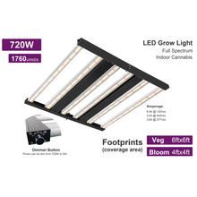 Load image into Gallery viewer, 720w-full-spectrum-grow-lamps-6-bars-dimmable