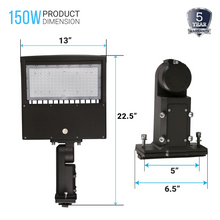 Load image into Gallery viewer, 150w-led-pole-light-with-photocell-3000k-universal-mount-bronze-ac100-277v