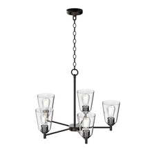 Load image into Gallery viewer, Flared Shape Chandelier Lighting Fixture with Clear Glass Shades, E26 Base, UL Listed for Damp Location, 3 Years Warranty