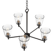 Load image into Gallery viewer, Chandelier Lighting Fixture, Flared Shape, Clear Glass Shades, E26 Base, UL Listed for Damp Location, 3 Years Warranty