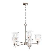 Load image into Gallery viewer, Flared Shape Chandelier Lighting Fixture with Clear Glass Shades, E26 Base, UL Listed for Damp Location, 3 Years Warranty