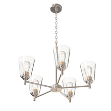 Load image into Gallery viewer, Flared Shape Chandelier Lighting Fixture with Clear Glass Shades, E26 Base, UL Listed for Damp Location, 3 Years Warranty