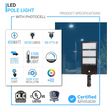 Load image into Gallery viewer, 450W Outdoor LED Parking Lot Lighting With Photocell, 5700K, AC100-277V, Universal Mount Bronze, With 20KV Surge Protector