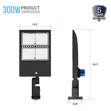 Load image into Gallery viewer, 300W LED Pole Light With Photocell ; 5700K ; Universal Mount ; Black ; AC120-277V