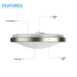 Load image into Gallery viewer, 11 inch - Round - Flush Mount Lights, Single Ring-Brushed Nickel Finish, 1050 Lumens, 15W, 3-Color Switchable (3000K/4000K/5000K)