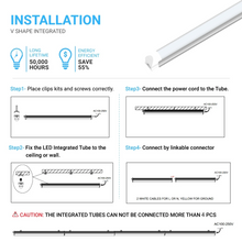 Load image into Gallery viewer, T8 8ft Integrated LED Tube Light 60W V - Shape 5000K Daylight White, Frosted, 8 Foot Plug and Play Linkable LED Shop Lights, Damp Location - LEDMyPlace