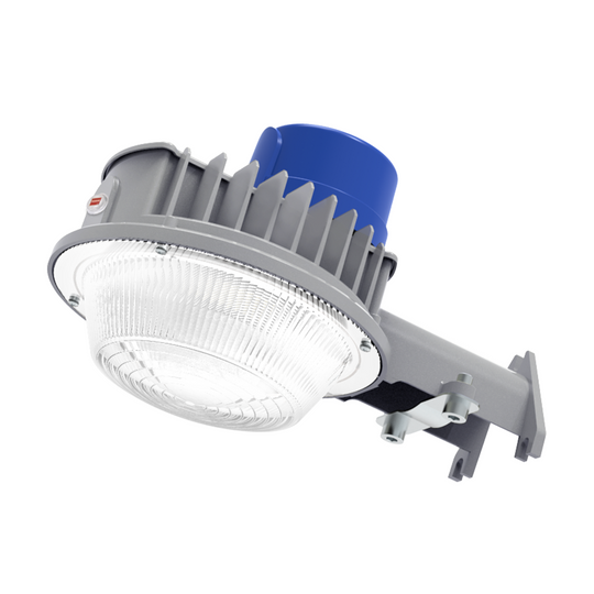 LED Barn Light w/ 3-pin NEMA Photocell, 36/48/60 Wattage Adjustable & 3000K/4000K/5000K CCT Changeable, 120-277V, Dusk-To-Dawn, Silver