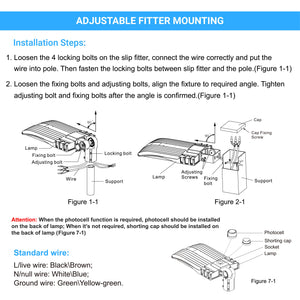 LED Parking Lot Lighting With Photocell, 150W, 525W Equal, 3000K, Universal Mount , Bronze, AC100-277V, LED Pole Light