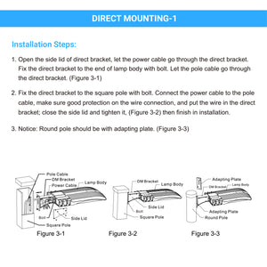 LED Parking Lot Lighting With Photocell, 150W, 525W Equal, 3000K, Universal Mount , Bronze, AC100-277V, LED Pole Light