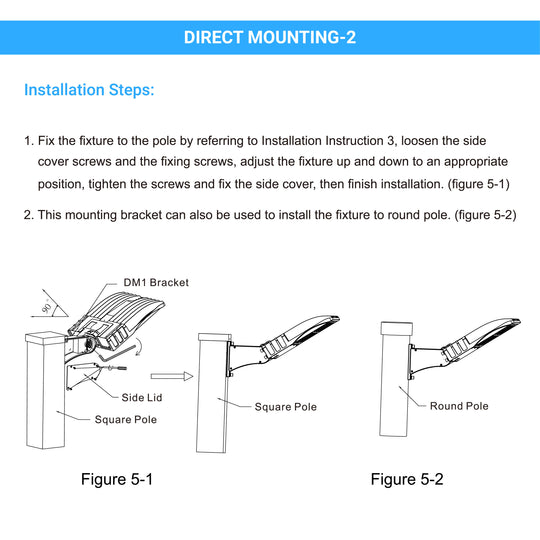 300W LED Pole Light Installation Steps 