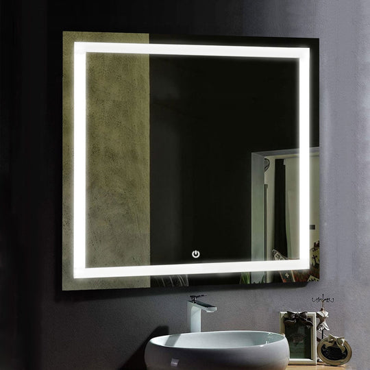 36" X 36" Inch LED Lighted Bathroom Mirror, Defogger, Inner Window Style, Lighted Vanity Mirror Includes with Touch Switch Controls