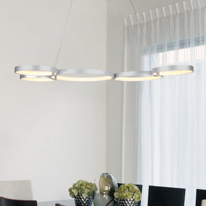 5-Light, Modern Circular Chandelier, 3677 Lumens, Wheel Chandelier, 92W, 3000K (Warm White), Dimension: 50.1''x31.6''x110'