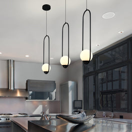 1-Light, Hanging Lights, Single Bell Pendant Lighting Chandelier, 9W, 3000K, Matte Black Body Finish, Dimmable