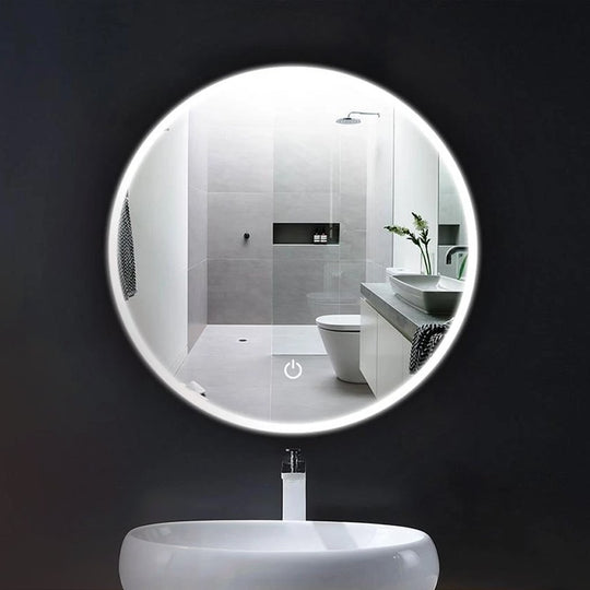 22 Inch LED Lighted Bathroom Round Mirror,  CCT Changeable With Remembrance, Defogger On/Off Touch Switch